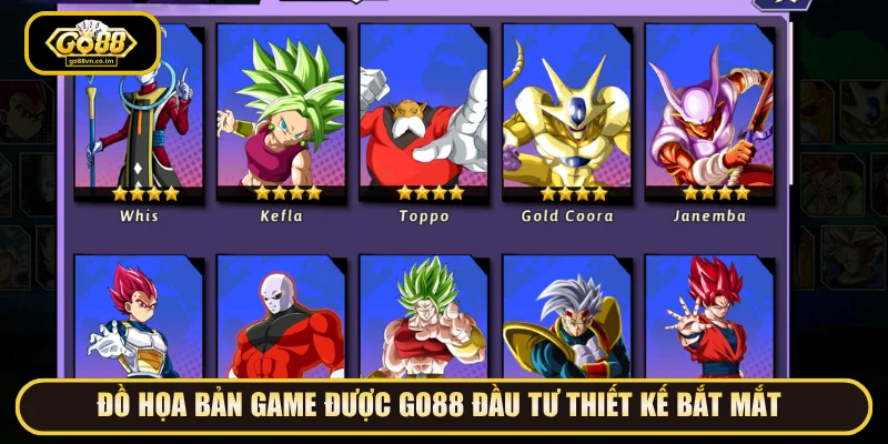 Đồ họa bản game được GO88 đầu tư thiết kế bắt mắt 