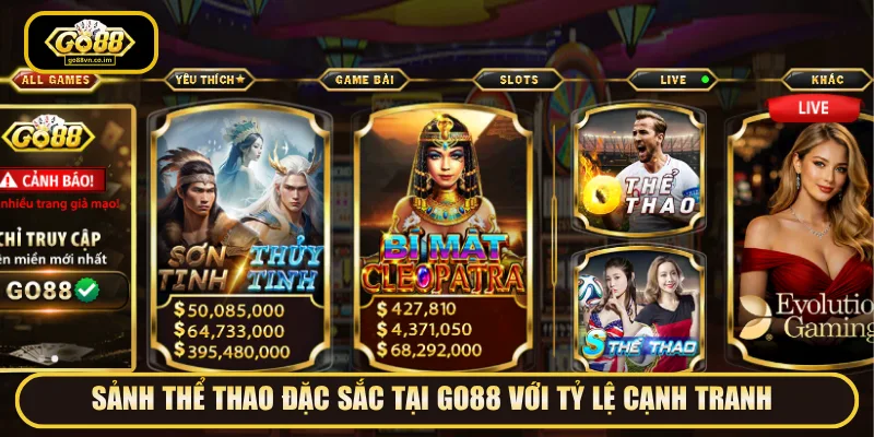 Sảnh thể thao đặc sắc tại GO88 với tỷ lệ cạnh tranh